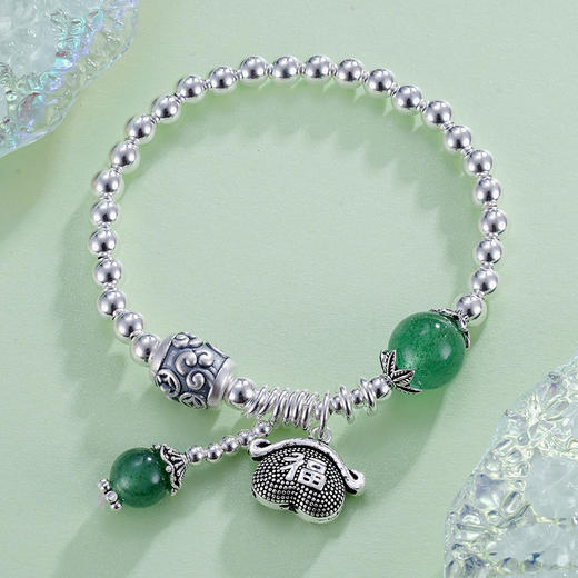 子佩集S925银【财源滚滚】手串【TSB0001-19】绿玉髓手链2305 商品图5