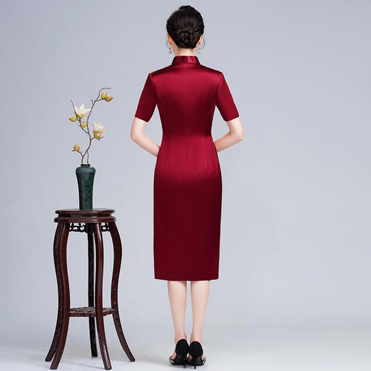 LHS-A172新款婚庆喜婆婆装婚宴礼服 高贵显瘦旗袍 新中式连衣裙女 商品图3