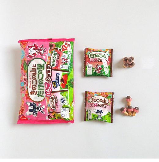 日本明治蘑菇造型草莓巧克力72g 商品图2