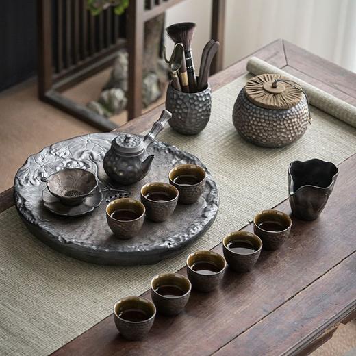 粗陶复古茶具套装陶瓷功夫茶具套装家用简约办公茶壶茶杯茶盘盖碗 商品图2
