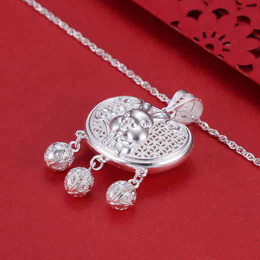 子佩集S990银元宝兔吊坠【QFDZ031】花丝元宝兔(不含链)2305 商品图6