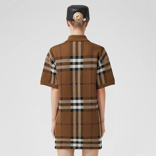 BURBERRY 巴宝莉 女士格纹羊毛提花 Polo 衫式连衣裙 格子 8063217 A8900 商品图2