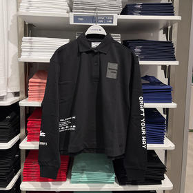 Lacoste/法国鳄鱼 女士春秋季翻领短款宽松套头长袖POLO衫DF6293