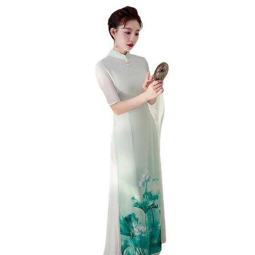 优雅气质，改良版奥黛旗袍走秀演出服QC-83 商品图4