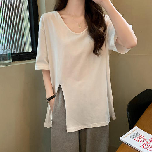 裁缝学苑AQ48 设计感v领t恤纸样女装侧边开叉落肩上衣打版裁剪图 商品图4