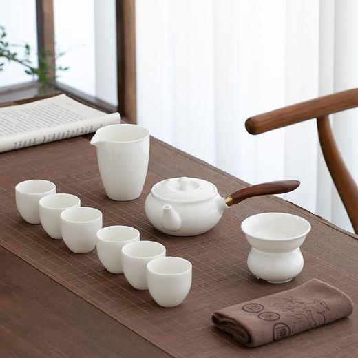 羊脂玉轻奢功夫茶具高档家用办公室德化白瓷茶壶茶杯盖碗整套礼盒 商品图6