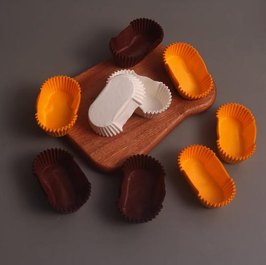 拔丝蛋糕船型纸模 耐高温长方蛋糕纸托 雪芳纸杯 约500个/条&20个装（两种型号可选） 商品图0