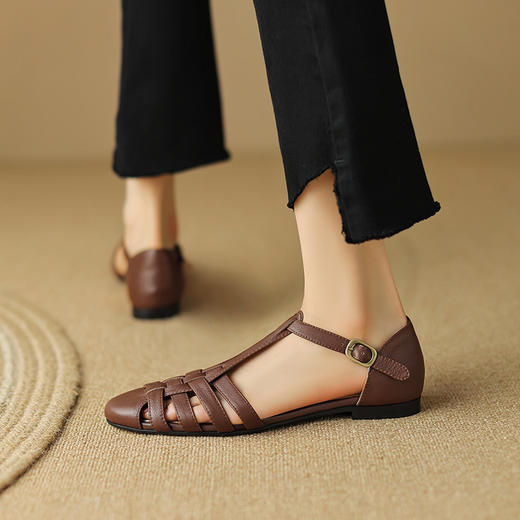 柔软不磨脚，里外全头层包头罗马鞋KMN-1101 商品图8