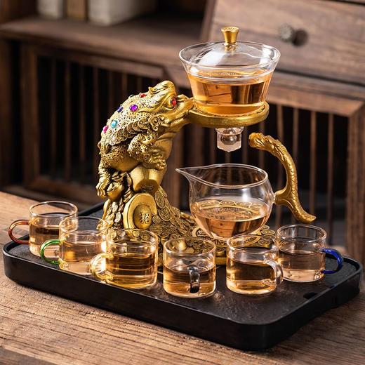 金蟾玻璃自动茶具小套装家用懒人泡茶神器办公室高档功夫茶壶 商品图9