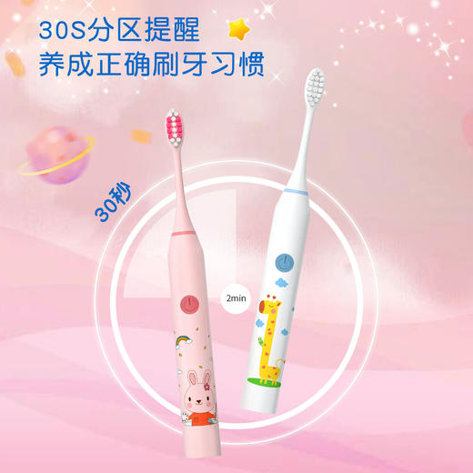 【专为儿童设计！智能定时电动牙刷】可爱卡通，科学刷牙，5档美牙模式，清洁无死角，长效续航，高频声波震动，不伤牙龈/口腔，守护小萌牙，软毛电动牙刷，智能定时，儿童电动牙刷 商品图1