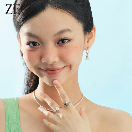 ZEGL设计师小熊系列碎银子戒指女小众设计煎蛋食指戒 商品图4