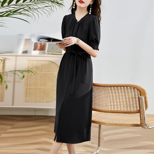 夏季新款，圆领系腰带直筒连衣裙HR-LMYS617-1 商品图2