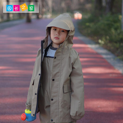 儿童雨衣卡其色破卡防水服 商品图1