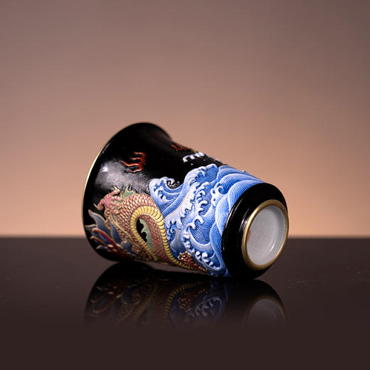 黑地描金珐琅龙腾四海闻香杯 商品图4
