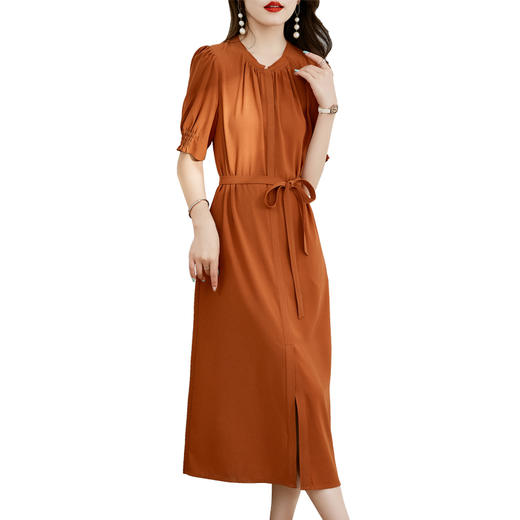 夏季新款，圆领系腰带直筒连衣裙HR-LMYS617-1 商品图5