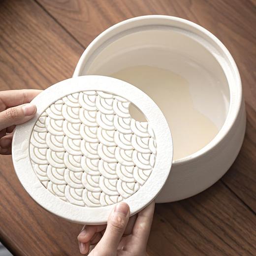 圆型陶瓷日式简约茶台大容量蓄水茶盘办公室家用会客功夫茶具茶托 商品图2