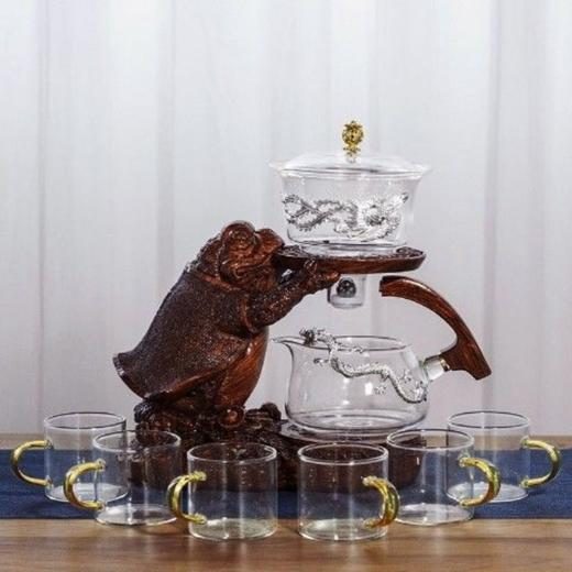 创意元宝金蟾全自动茶具抖音家用摆件创意玻璃懒人泡茶器套装送礼 商品图3