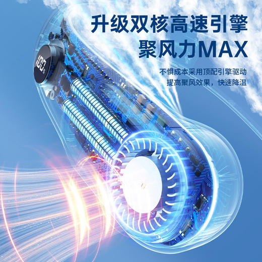 新款挂脖风扇usb充电便携式小风扇学生办公运动数显挂脖风扇 商品图1