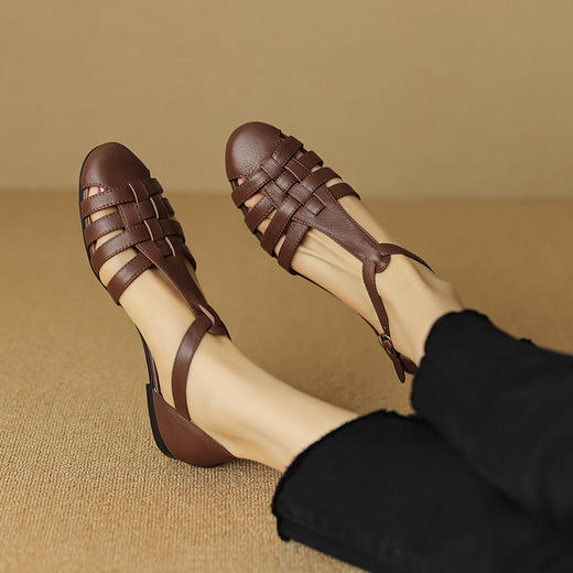 柔软不磨脚，里外全头层包头罗马鞋KMN-1101 商品图12