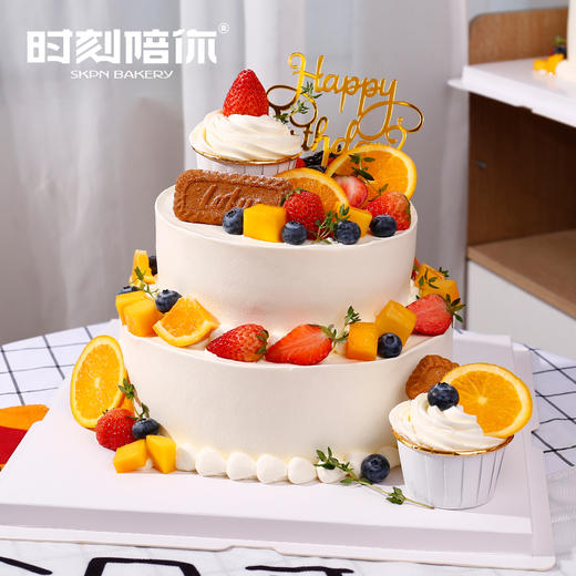 森系水果纸杯 动物奶油生日蛋糕 商品图1