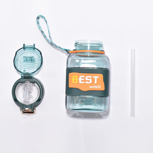 方形水杯女夏季创意弹跳运动网红杯带吸管上学专用850mL YXRY60125 商品图2