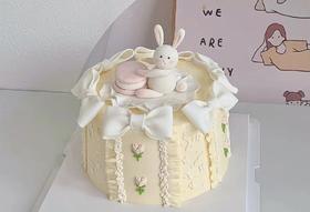 小兔子蝴蝶结复古蛋糕-低糖处理无添加