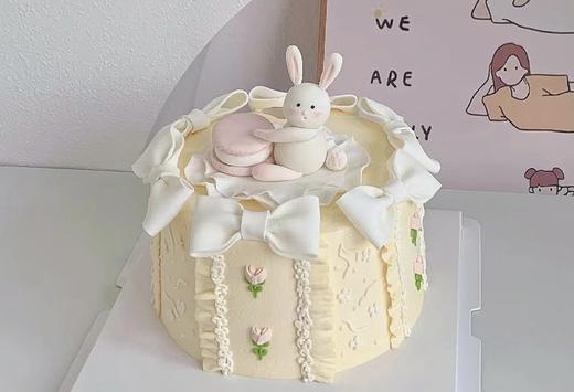 小兔子蝴蝶结复古蛋糕-低糖处理无添加 商品图0