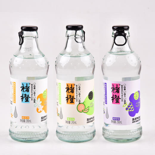 褚橙橙花味葡萄味蜜瓜味苏打气泡水0糖0脂0卡290ml*8瓶装 商品图0