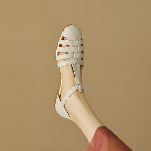 柔软不磨脚，里外全头层包头罗马鞋KMN-1101 商品图7