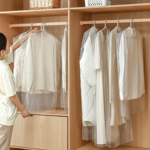 FaSoLa 衣服防尘盖布防尘罩透明挂式衣柜衣罩西装套子大衣防尘袋收纳家用 商品图8