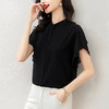 KOL-E253N8039夏季新款宽松显瘦短袖荷叶袖上衣薄款设计感小众雪纺衬衫女 商品缩略图2