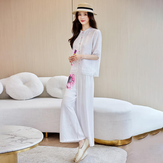时尚气质，纯色棉麻套装HR-YGYL8909 商品图6