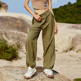 【户外防水面料】宽松轻薄运动休闲长裤-腰口抽绳 脚口束口