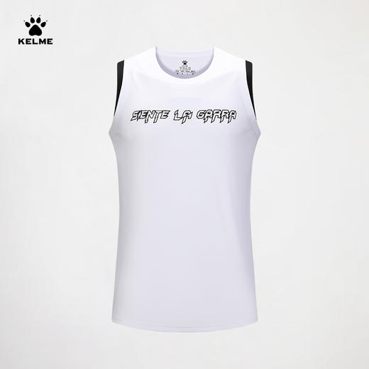 KELME卡尔美运动背心男2023夏季潮流字母篮球上衣透气无袖训练T恤 商品图8