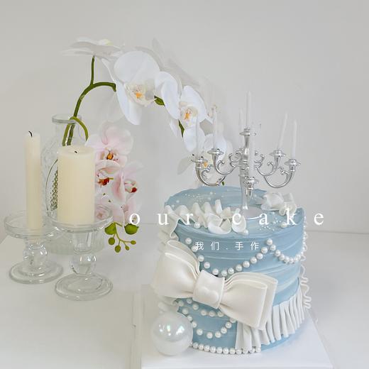 蓝色烛台蝴蝶仙女-加高艺术蛋糕（收货时间需要在下午3点后） 商品图0