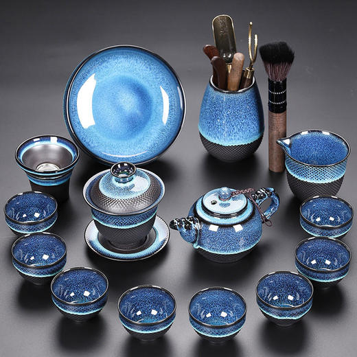 窑变茶具套装家用整套功夫茶壶茶杯陶瓷景德镇高档茶具礼盒装送人 商品图9