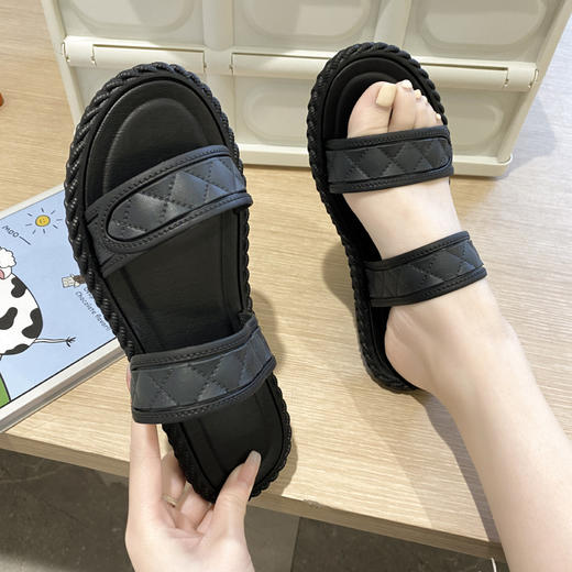 【轻松不累脚！一字凉拖鞋】2023新款时尚，蝴蝶结拖鞋女，夏外穿家居，平底防滑，仙女风一字凉拖软底sh 商品图7