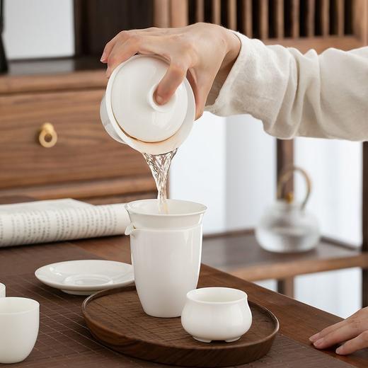 羊脂玉轻奢功夫茶具高档家用办公室德化白瓷茶壶茶杯盖碗整套礼盒 商品图3