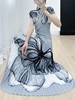女压褶双肩花裙 商品缩略图2