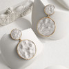 【舒淇&侯佩岑&陈德容&靳梦佳&代斯&陈婧菲&奥运冠军刘璇同款】RetroChic意大利复古时尚白色波纹珐琅耳环（加大版） 商品缩略图1