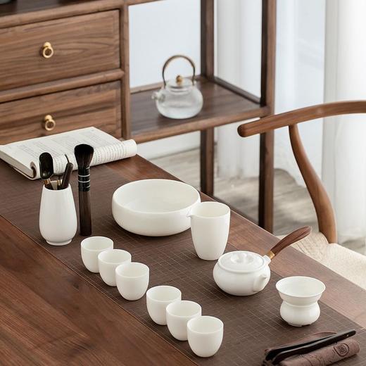 羊脂玉轻奢功夫茶具高档家用办公室德化白瓷茶壶茶杯盖碗整套礼盒 商品图1