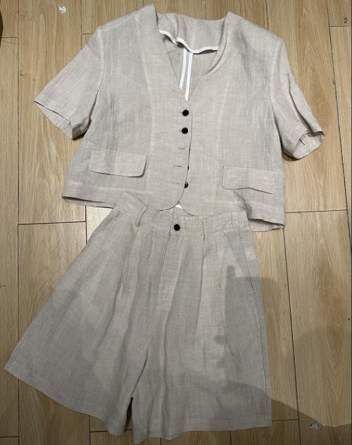 【门店同款】夏季自然-亚麻一粒扣短裤 150906060 商品图0