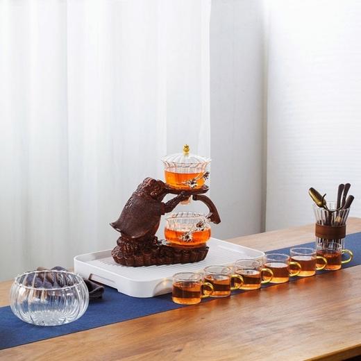 创意元宝金蟾全自动茶具抖音家用摆件创意玻璃懒人泡茶器套装送礼 商品图6
