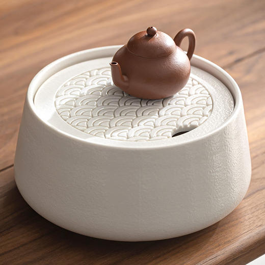 圆型陶瓷日式简约茶台大容量蓄水茶盘办公室家用会客功夫茶具茶托 商品图6