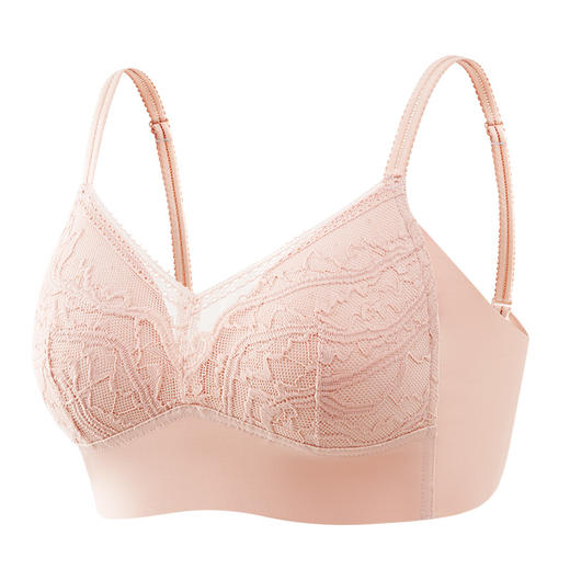 【法式蕾丝美背内衣】轻薄透气，舒适！法式网纱蕾丝水溶花无痕一体杯镂空，固定三角杯V领学生无钢圈女士内衣，少女后背美背内衣透气裹胸性感聚拢，高颜值闭眼入！ 商品图5