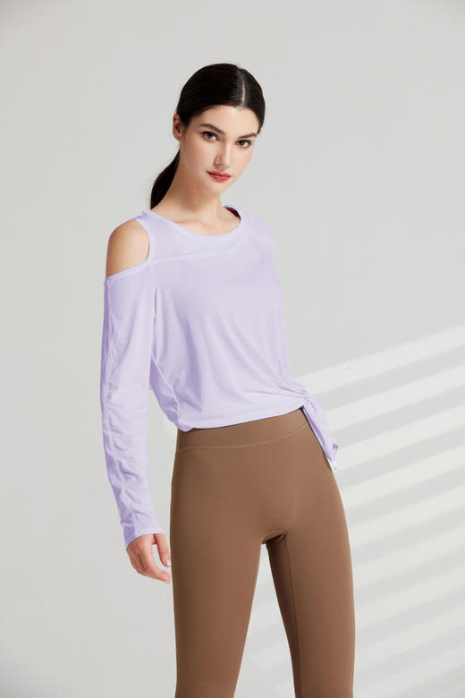 哈瓦塔长袖漏肩罩衫上衣 商品图1