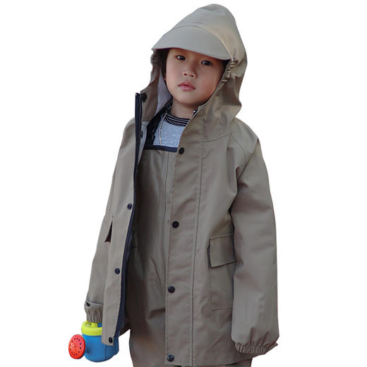 儿童雨衣卡其色破卡防水服 商品图4