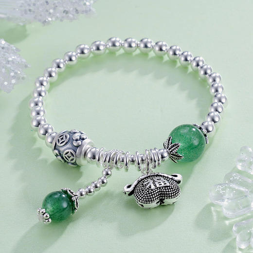 子佩集S925银【财源滚滚】手串【TSB0001-19】绿玉髓手链2305 商品图6