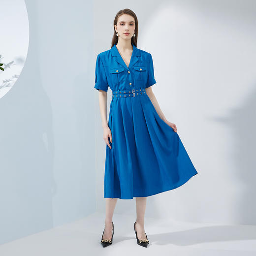 NF8L3斯尔丽瑟俪2023夏季新款大气阔摆双层细腰带连衣裙 商品图3