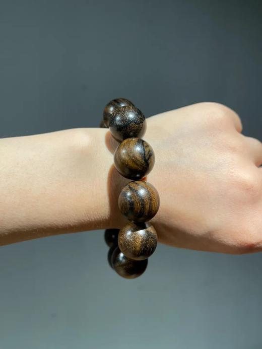 东帝汶虎皮沉香大珠手链，顺丰包邮 商品图2